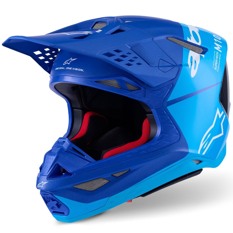 Alpinestars Supertech S-M10 Flood Motokrosa ķivere zila perlamutra-light blue-black-carbon-matte-gloss