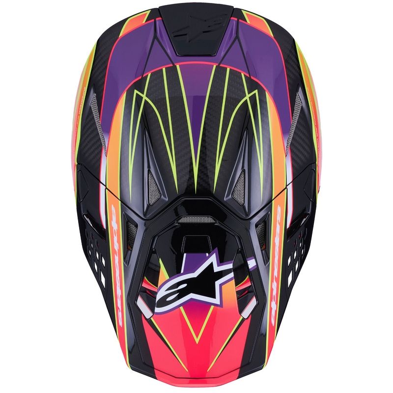 Alpinestars Supertech S-M10 Era rozā-violeti-fluo dzeltena motokrosa ķivere