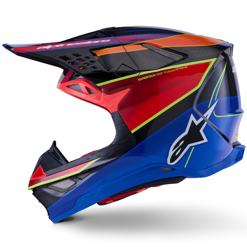 Alpinestars Supertech S-M10 Era zilā-sarkanā-fluo dzeltenā motokrosa ķivere