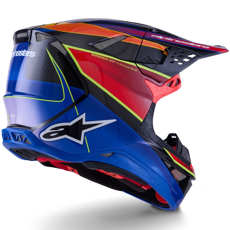 Alpinestars Supertech S-M10 Era zilā-sarkanā-fluo dzeltenā motokrosa ķivere