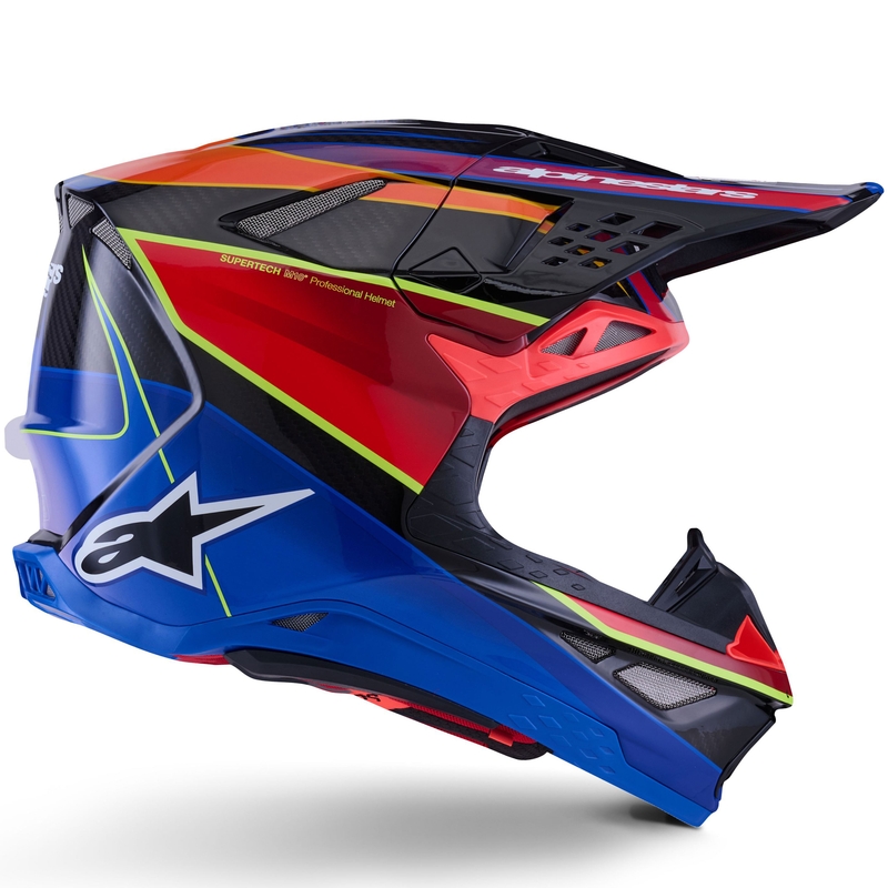 Alpinestars Supertech S-M10 Era zilā-sarkanā-fluo dzeltenā motokrosa ķivere