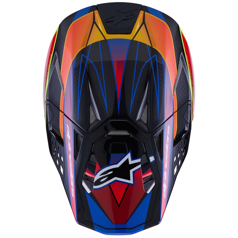 Alpinestars Supertech S-M10 Era zilā-sarkanā-fluo dzeltenā motokrosa ķivere