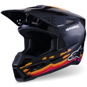 Alpinestars S-M3 Force melnā-dzeltenā-sarkanā-baltā motokrosa ķivere