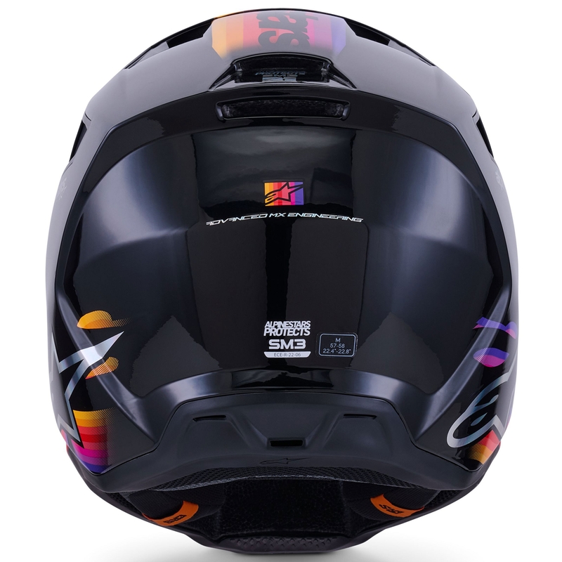 Alpinestars S-M3 Force melnā-dzeltenā-sarkanā-baltā motokrosa ķivere