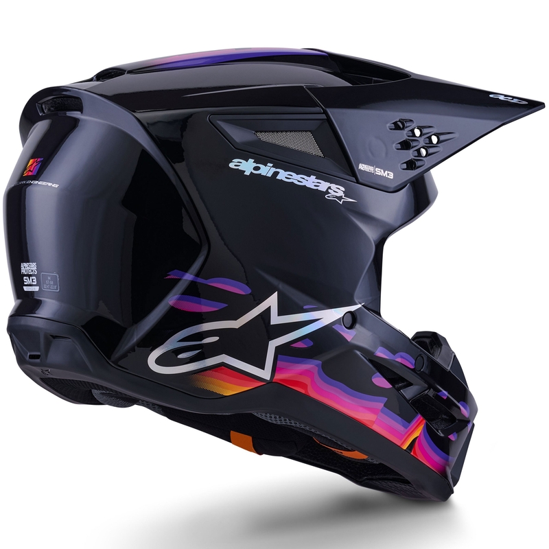 Alpinestars S-M3 Force melnā-dzeltenā-sarkanā-baltā motokrosa ķivere