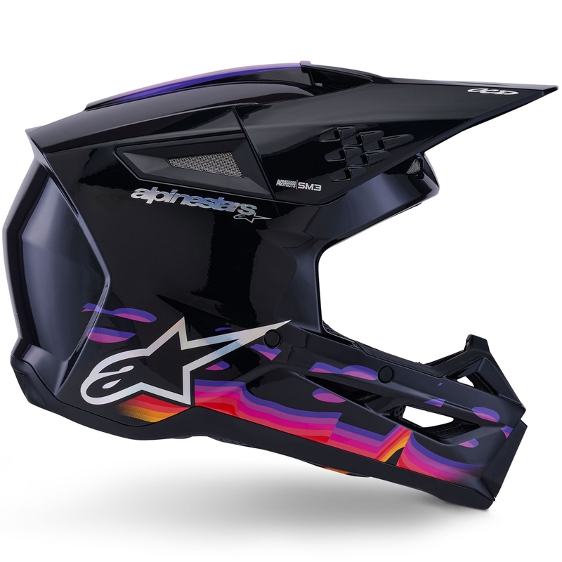 Alpinestars S-M3 Force melnā-dzeltenā-sarkanā-baltā motokrosa ķivere
