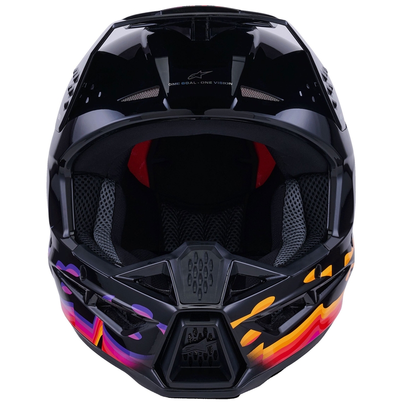 Alpinestars S-M3 Force melnā-dzeltenā-sarkanā-baltā motokrosa ķivere