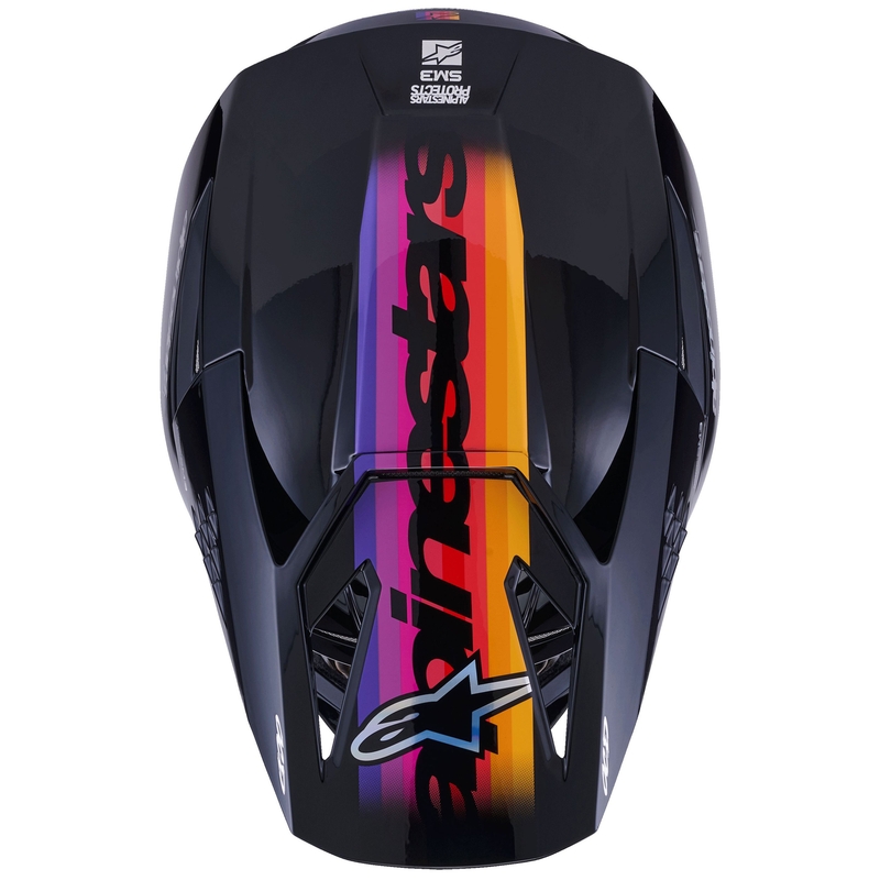 Alpinestars S-M3 Force melnā-dzeltenā-sarkanā-baltā motokrosa ķivere