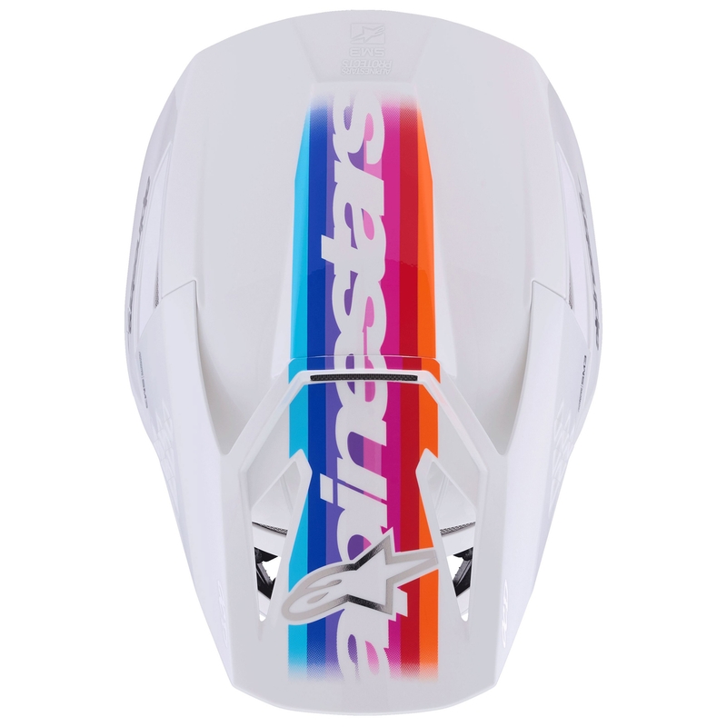 Alpinestars S-M3 Force motokrosa ķivere balta-dzeltena-rozā-violeta