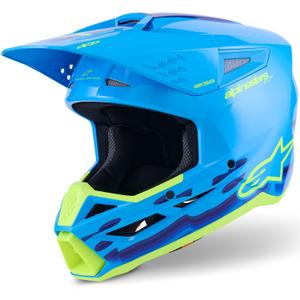 Alpinestars S-M3 Force zili-fluo dzeltena motokrosa ķivere