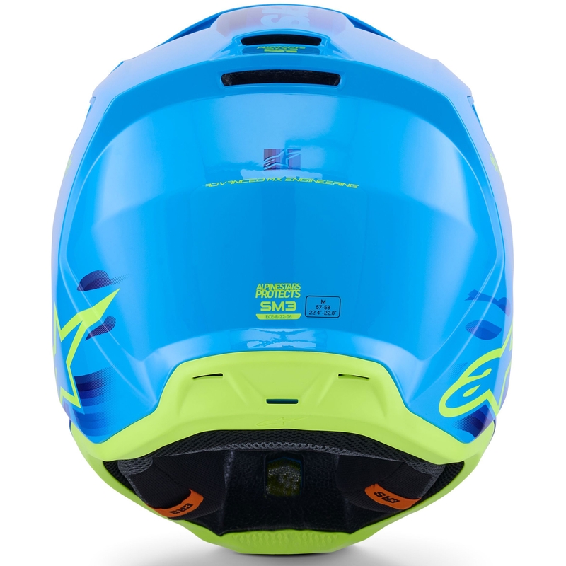 Alpinestars S-M3 Force zili-fluo dzeltena motokrosa ķivere