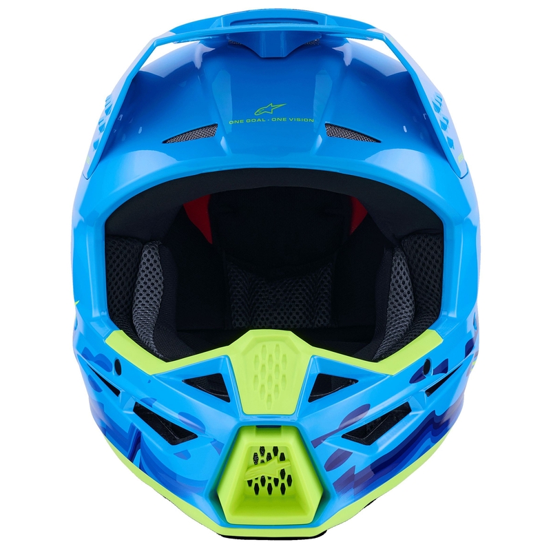 Alpinestars S-M3 Force zili-fluo dzeltena motokrosa ķivere