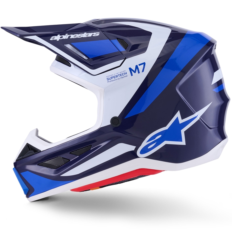 Alpinestars SM7 Rise motokrosa ķivere zilā un baltā krāsā