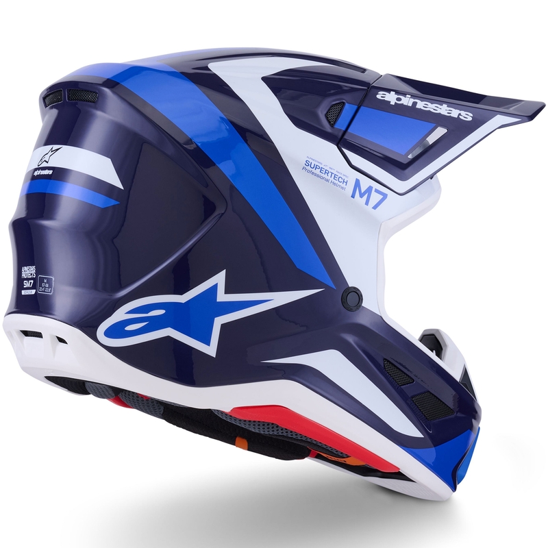 Alpinestars SM7 Rise motokrosa ķivere zilā un baltā krāsā