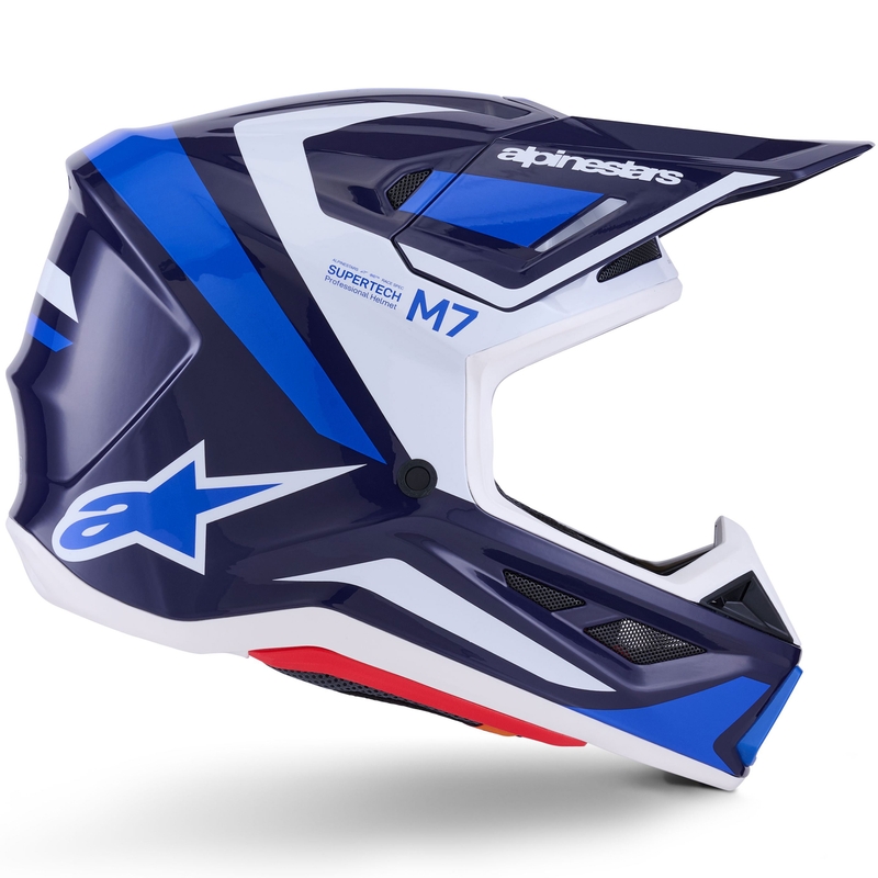 Alpinestars SM7 Rise motokrosa ķivere zilā un baltā krāsā
