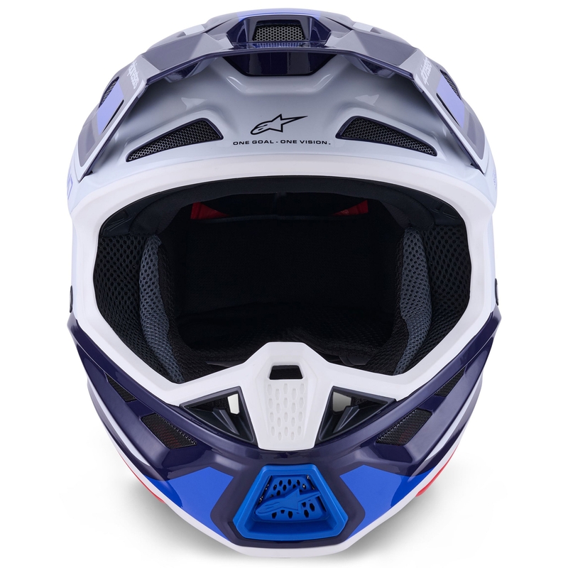 Alpinestars SM7 Rise motokrosa ķivere zilā un baltā krāsā
