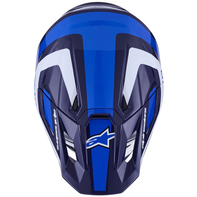 Alpinestars SM7 Rise motokrosa ķivere zilā un baltā krāsā