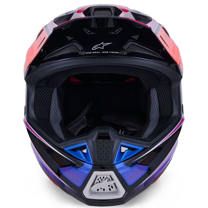 Alpinestars SM7 Fuse motokrosa ķivere zilā-violetā-rozā krāsā