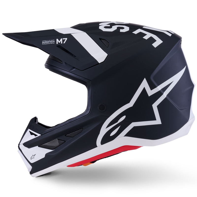 Alpinestars SM7 Dasher motokrosa ķivere matēti melnā un baltā krāsā