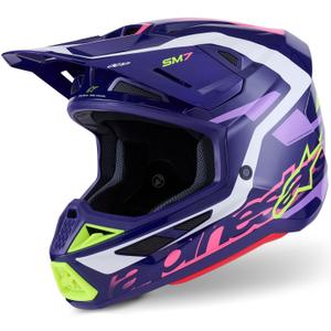 Alpinestars SM7 Deed motokrosa ķivere violeti-rozā-balti-fluo dzeltena