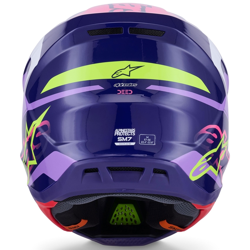 Alpinestars SM7 Deed motokrosa ķivere violeti-rozā-balti-fluo dzeltena