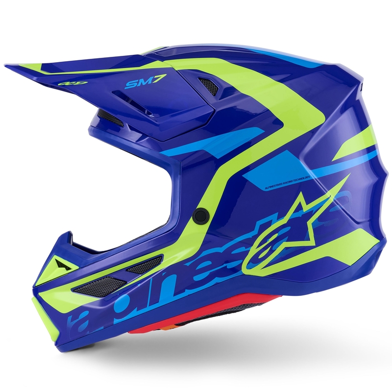 Alpinestars SM7 Deed motokrosa ķivere zili-fluo dzeltena