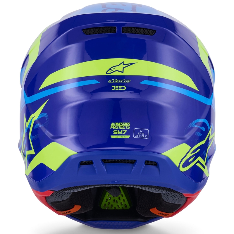Alpinestars SM7 Deed motokrosa ķivere zili-fluo dzeltena