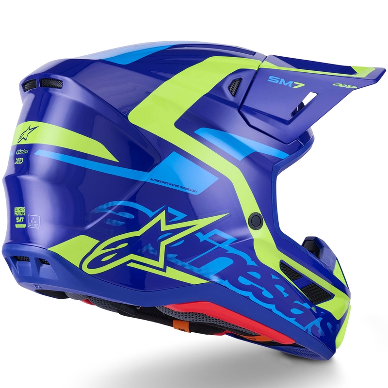Alpinestars SM7 Deed motokrosa ķivere zili-fluo dzeltena