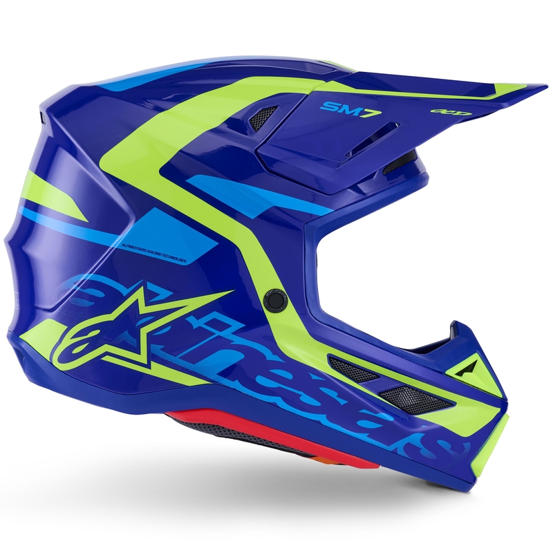 Alpinestars SM7 Deed motokrosa ķivere zili-fluo dzeltena