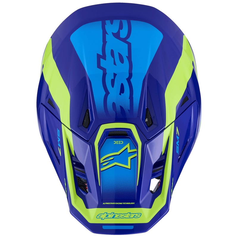 Alpinestars SM7 Deed motokrosa ķivere zili-fluo dzeltena