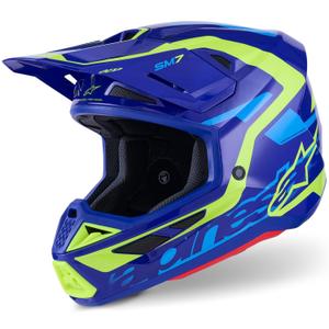 Alpinestars SM7 Deed motokrosa ķivere zili-fluo dzeltena
