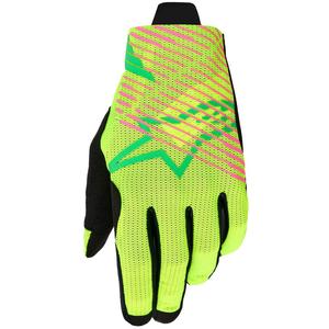 Alpinestars Radar Pro motokrosa cimdi zaļi-fluo dzelteni-fluo rozā krāsā