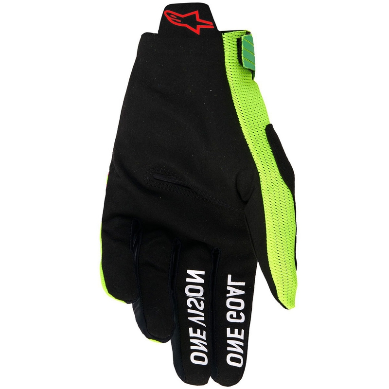 Alpinestars Radar Pro motokrosa cimdi zaļi-fluo dzelteni-fluo rozā krāsā