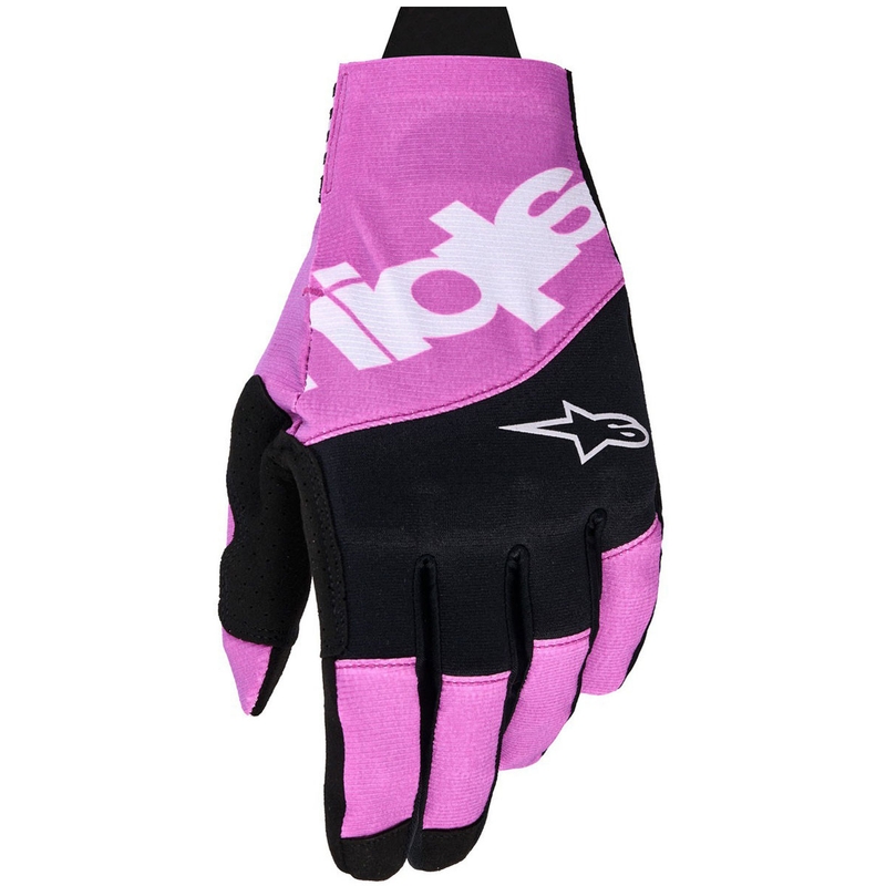 Alpinestars Techstar motokrosa cimdi melni-skaidri pelēki-violeti