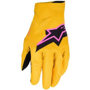 Alpinestars Supertech MX zelta-melni-fluo rozā motokrosa cimdi