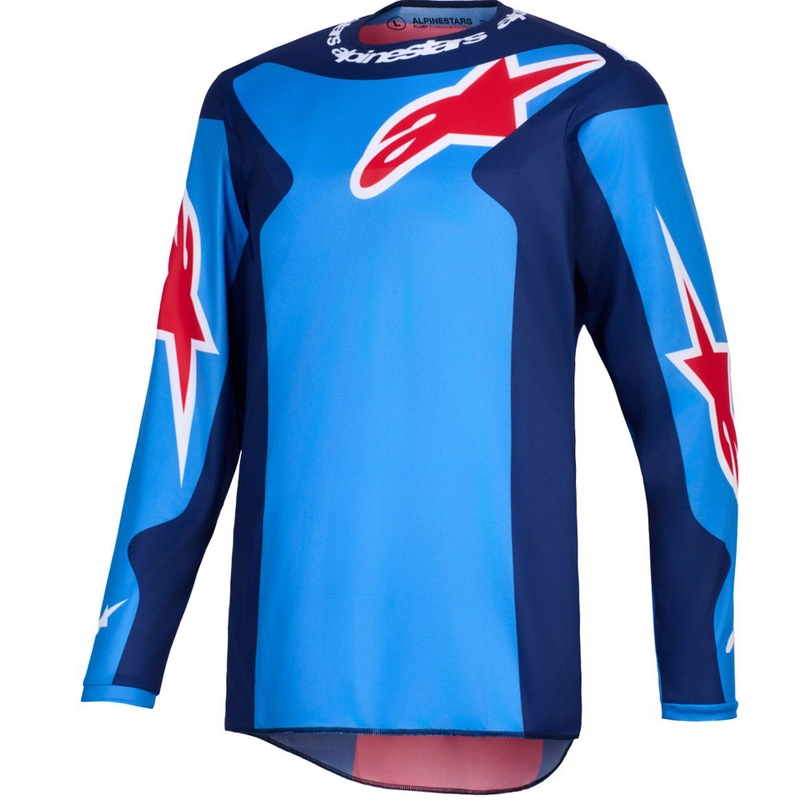 Alpinestars Fluid Grid motokrosa krekliņš zils un sarkans