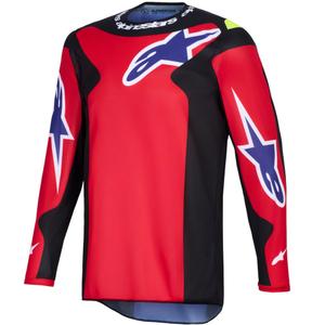 Alpinestars Fluid Grid motokrosa krekliņš sarkanā-melnā-violetā-dzeltenā krāsā