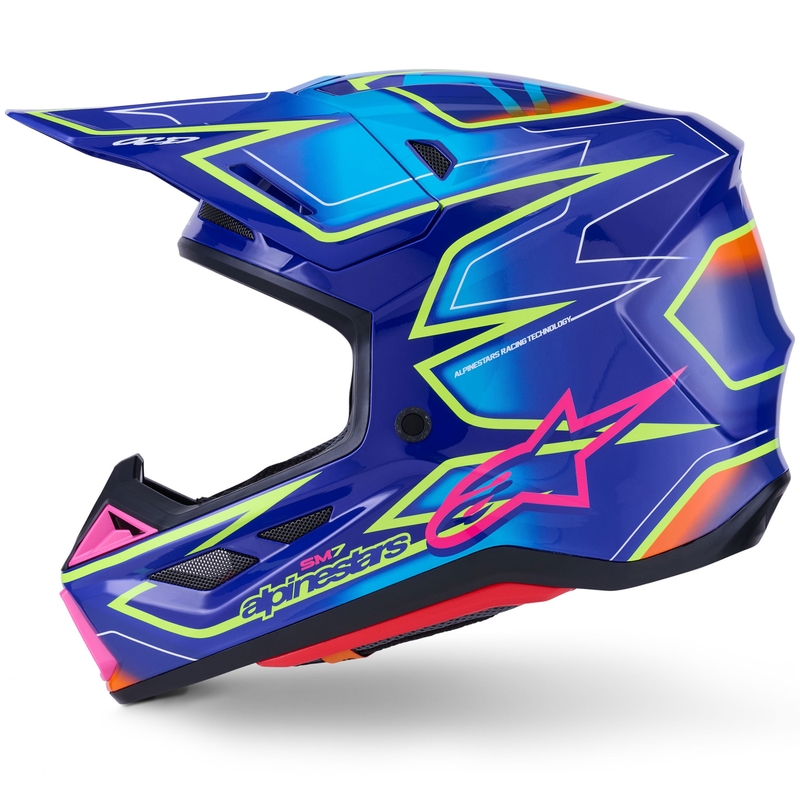 Alpinestars SM7 Cast Blue-Pink-Fluo Yellow motokrosa ķivere