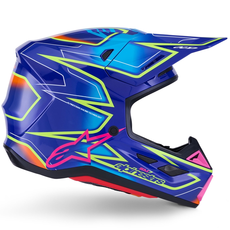 Alpinestars SM7 Cast Blue-Pink-Fluo Yellow motokrosa ķivere