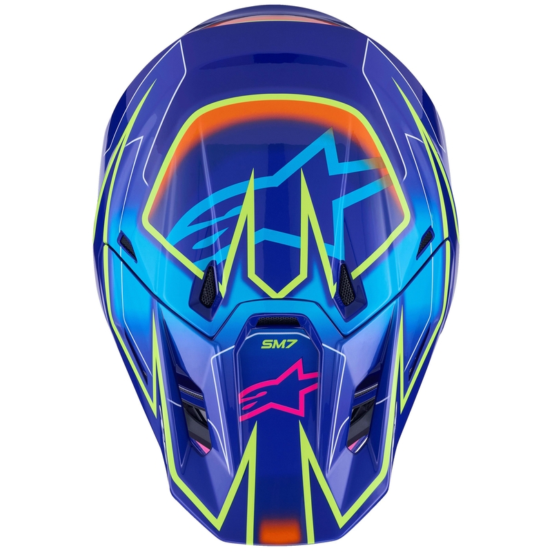 Alpinestars SM7 Cast Blue-Pink-Fluo Yellow motokrosa ķivere
