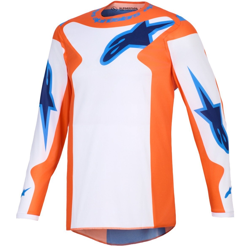 Alpinestars Fluid Grid motokrosa krekliņš oranžs un zils