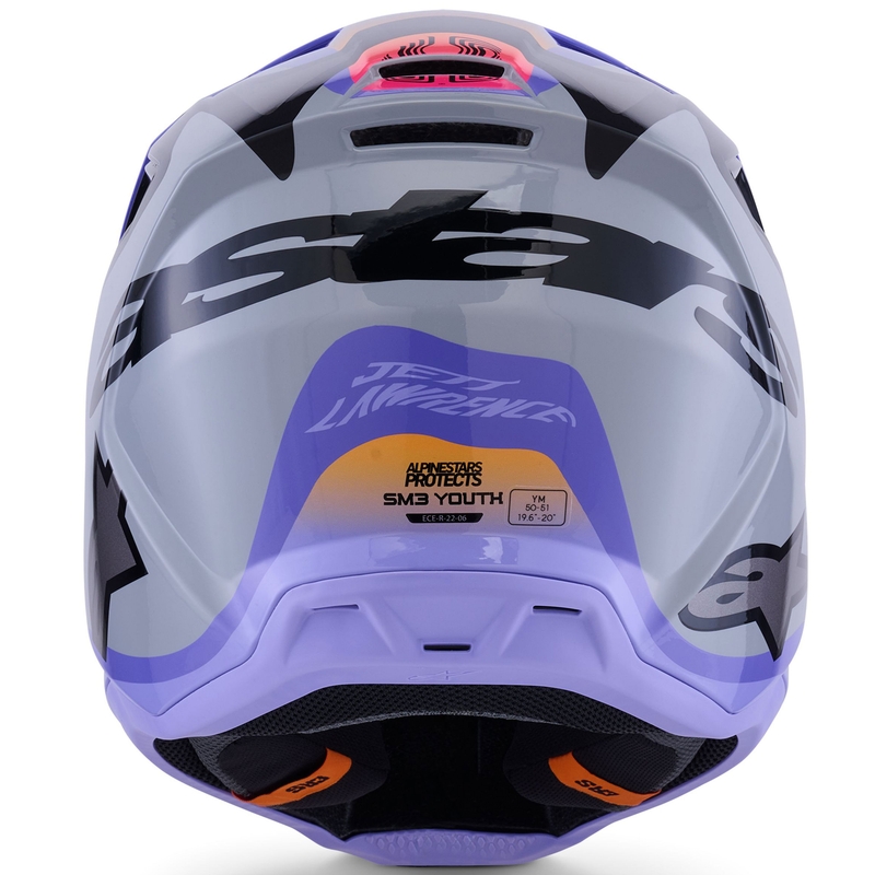 Alpinestars S-M3 motokrosa ķivere JETT LAWRENCE pelēki violeti melna