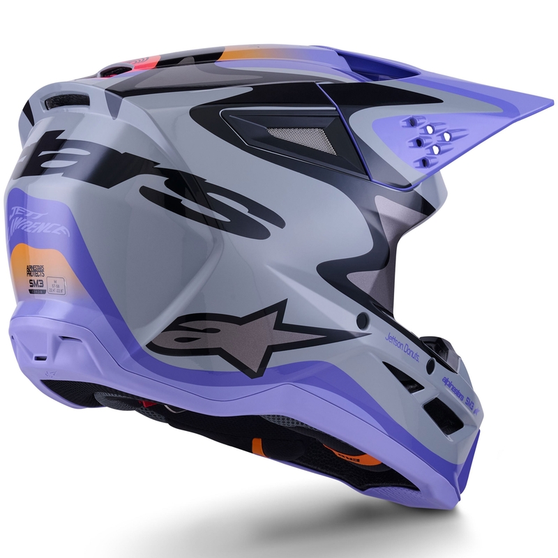 Alpinestars S-M3 motokrosa ķivere JETT LAWRENCE pelēki violeti melna
