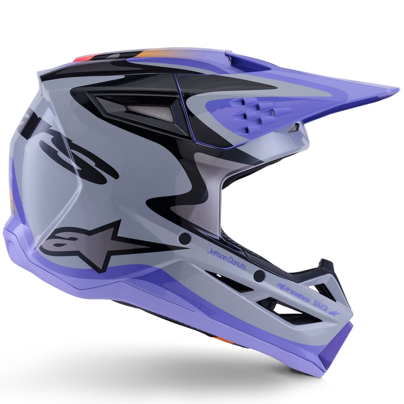 Alpinestars S-M3 motokrosa ķivere JETT LAWRENCE pelēki violeti melna