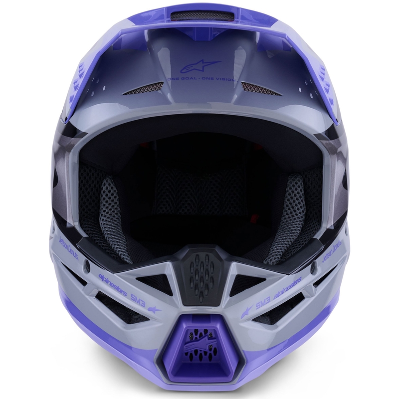 Alpinestars S-M3 motokrosa ķivere JETT LAWRENCE pelēki violeti melna