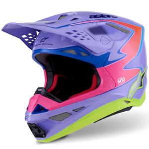 Motokrosa ķivere Alpinestars S-M10 JETT LAWRENCE R01 violeti-fluo rozā-fluo dzeltena