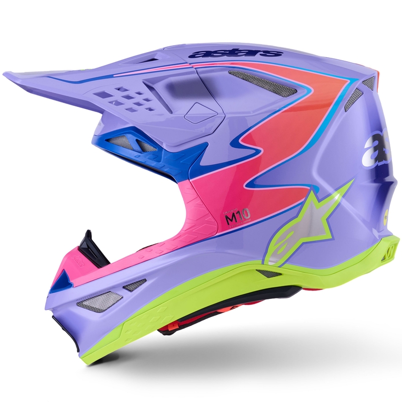 Motokrosa ķivere Alpinestars S-M10 JETT LAWRENCE R01 violeti-fluo rozā-fluo dzeltena