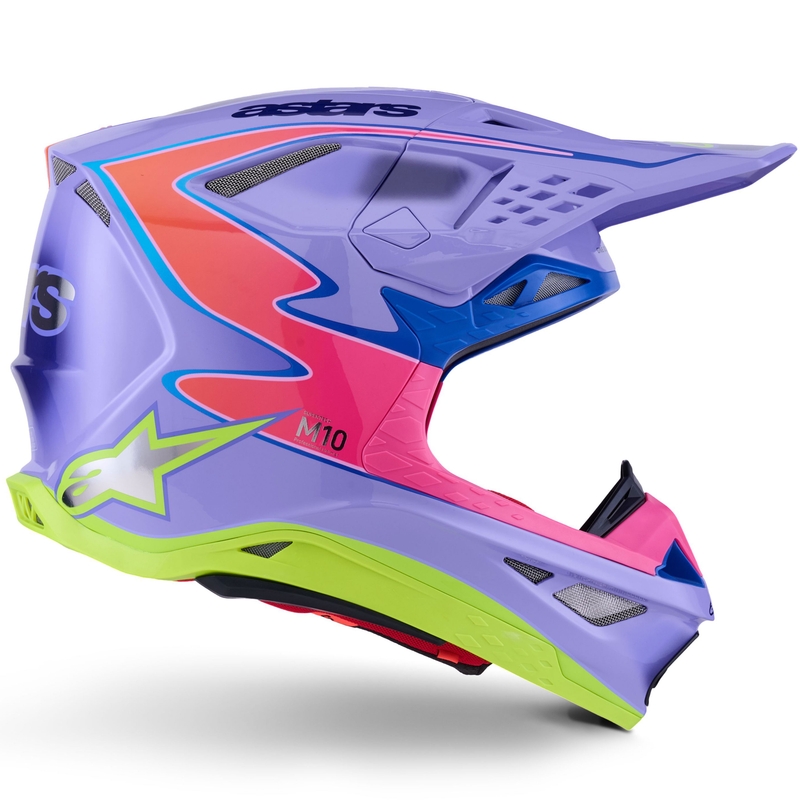 Motokrosa ķivere Alpinestars S-M10 JETT LAWRENCE R01 violeti-fluo rozā-fluo dzeltena
