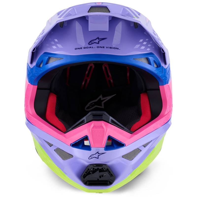 Motokrosa ķivere Alpinestars S-M10 JETT LAWRENCE R01 violeti-fluo rozā-fluo dzeltena