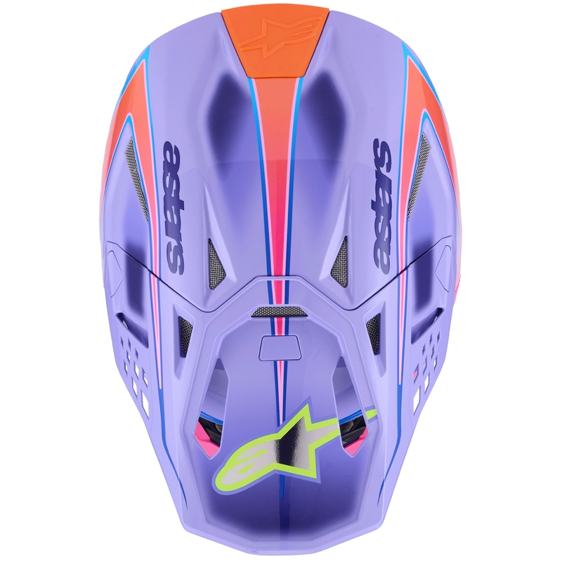 Motokrosa ķivere Alpinestars S-M10 JETT LAWRENCE R01 violeti-fluo rozā-fluo dzeltena